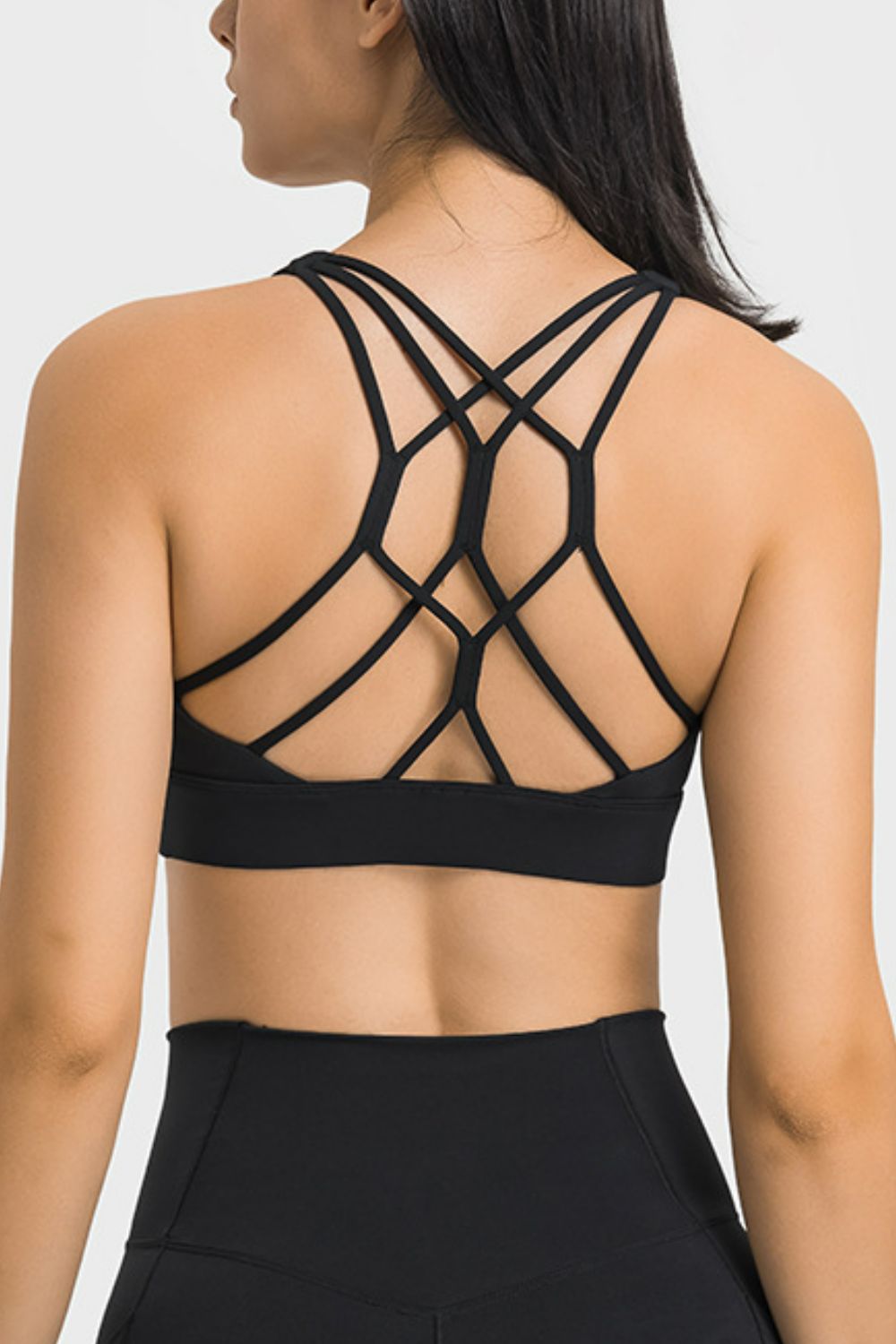  Charly Womens Sports Bra Strappy Criss Cross Back